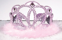 Iridescent Tiara w/ Marabou - Pink