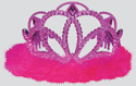 Princess Electroplated Tiara w/ Marabou - Magenta