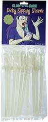 Glow in the Dark Dicky Sipping Straws - Pack of 10