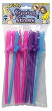 Dicky Sipping Straws - Pack of 10. Colored